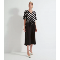 Blusa Poá com Botões e Amarração Anthracite Blusa Poá com Botões e Amarração Anthracite