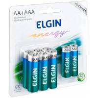 Kit Econômico de Pilhas Elgin Alcalinas com 6X AA e 2X AAA Kit Econômico de Pilhas Elgin Alcalinas com 6X AA e 2X AAA
