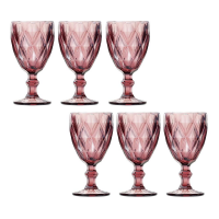 Conjunto de Taças para Vinho Lyor Design Diamond em Vidro 210 ml - 6 Peças Conjunto de Taças para Vinho Lyor Design Diamond em Vidro 210 ml - 6 Peças