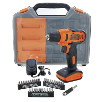 Kit Furadeira 3/8 Pol 12V 1,5A Bivolt com Maleta e 31 Acessórios - BLACK+DECKER-LD12SC-BR Kit Furadeira 3/8 Pol 12V 1,5A Bivolt com Maleta e 31 Acessórios - BLACK+DECKER-LD12SC-BR