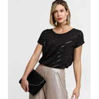 Blusa Feminina Paetês Manga Curta Marisa Blusa Feminina Paetês Manga Curta Marisa