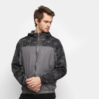 Jaqueta Corta Vento Giorgio Bianco Camuflada Capuz Masculina - Chumbo Jaqueta Corta Vento Giorgio Bianco Camuflada Capuz Masculina - Chumbo