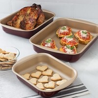 Conjunto de Assadeiras Retangulares Milano Revestimento Antiaderente 22/28/34 cm 3 pçs La Cuisine by Tramontina Conjunto de Assadeiras Retangulares Milano Revestimento Antiaderente 22/28/34 cm 3 pçs La Cuisine by Tramontina