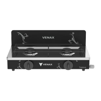 Fogão A Gás Portátil Venax Flamalar Vetrô 2 Queimadores Preto Fogão A Gás Portátil Venax Flamalar Vetrô 2 Queimadores Preto