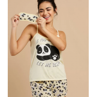 Pijama Feminino Panda Alças Finas Brinde Marisa Pijama Feminino Panda Alças Finas Brinde Marisa