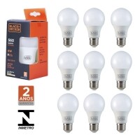 Kit 10 lâmpadas led bulbo 6 watts 560 lúmens branca bivolt 110V/220V - BDA6-0600-04 - Black+Decker Kit 10 lâmpadas led bulbo 6 watts 560 lúmens branca bivolt 110V/220V - BDA6-0600-04 - Black+Decker