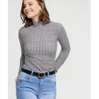 Blusa Feminina Pied Poule Manga Longa Marisa Blusa Feminina Pied Poule Manga Longa Marisa
