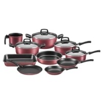 Jogo De Panelas 10 Peças Trevalla Gourmet Cereja e Grafite Jogo De Panelas 10 Peças Trevalla Gourmet Cereja e Grafite