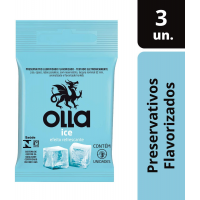 Preservativo Lubrificado Ice Olla - Pacote de 3 Preservativo Lubrificado Ice Olla - Pacote de 3