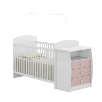 Berço Cômoda C/ 3 Gavetas Multimóveis 0516.941 Branco/Rosa Premium Berço Cômoda C/ 3 Gavetas Multimóveis 0516.941 Branco/Rosa Premium