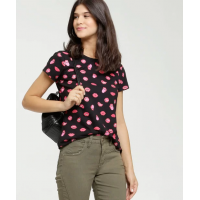 Blusa Feminina Estampa Beijos Manga Curta Marisa Blusa Feminina Estampa Beijos Manga Curta Marisa