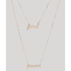 Colar Feminino Duplo Folheado Girl Power Dourado Colar Feminino Duplo Folheado Girl Power Dourado