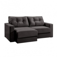 Sofá 3 Lugares Retrátil Lubeck Suede Grafite 180 cm Sofá 3 Lugares Retrátil Lubeck Suede Grafite 180 cm