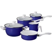 Conjunto de Panelas Euro Home Ágatha Colors 5 Peças - Azul Conjunto de Panelas Euro Home Ágatha Colors 5 Peças - Azul
