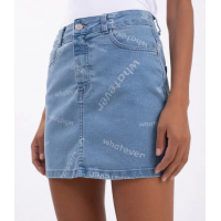 Saia Jeans com Estampa Whatever Saia Jeans com Estampa Whatever