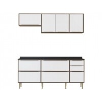 Cozinha Compacta Multimóveis New Paris 2836.925 - com Balcão 8 Portas 3 Gavetas Cozinha Compacta Multimóveis New Paris 2836.925 - com Balcão 8 Portas 3 Gavetas