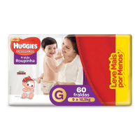 4 Pacotes - Fralda Huggies Turma da Mônica Supreme Care Roupinha Mega G - 60 Unidades (240 unidades total) 4 Pacotes - Fralda Huggies Turma da Mônica Supreme Care Roupinha Mega G - 60 Unidades (240 unidades total)