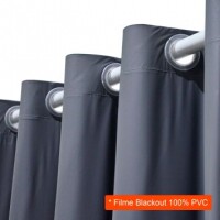 Cortina Blackout em PVC para Varão Filme Cinza 280x180 Cortina Blackout em PVC para Varão Filme Cinza 280x180