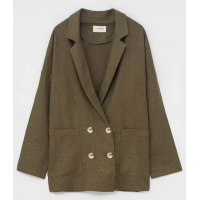 Blazer em Linho com Bolsos e Botões Blazer em Linho com Bolsos e Botões