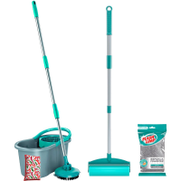 Mop Fit Giratório 3 em 1 com Esponja Multiuso + Rolo Adesivo Lavável para Sofás e Tapetes + Esponja Multiuso - Fun Clean Mop Fit Giratório 3 em 1 com Esponja Multiuso + Rolo Adesivo Lavável para Sofás e Tapetes + Esponja Multiuso - Fun Clean