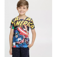 Camiseta Infantil Estampa Capitão América Marvel Camiseta Infantil Estampa Capitão América Marvel