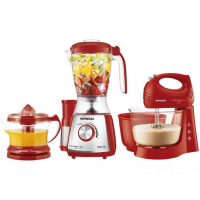 Kit Premium Inox Gourmet Red IV Mondial - com Liquidificador + Batedeira + Espremedor Kit Premium Inox Gourmet Red IV Mondial - com Liquidificador + Batedeira + Espremedor