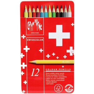 Lápis de Cor Aquarelável Caran DAche, Swisscolor 1285.712 12 Cores Lápis de Cor Aquarelável Caran DAche, Swisscolor 1285.712 12 Cores
