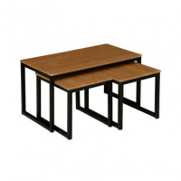 Conjunto de Mesa de Centro e Mesas Laterais Lisse Marrom e Preto Conjunto de Mesa de Centro e Mesas Laterais Lisse Marrom e Preto