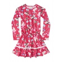 Vestido Estampado Infantil Rosa - Quimby Vestido Estampado Infantil Rosa - Quimby