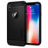 Capa para iPhone X/XS Spigen Rugged Armor 057CS22125 Matte Black Capa para iPhone X/XS Spigen Rugged Armor 057CS22125 Matte Black
