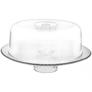 Boleira de Vidro Redonda com Tampa de Acrílico - Ruvolo Moderna 32,5cm Boleira de Vidro Redonda com Tampa de Acrílico - Ruvolo Moderna 32,5cm