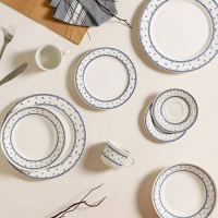 Aparelho de Jantar 20 Peças Cerâmica Domino Azul - La Cuisine Aparelho de Jantar 20 Peças Cerâmica Domino Azul - La Cuisine