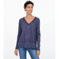 Blusa Lisa com Recorte Frontal em Suede Blusa Lisa com Recorte Frontal em Suede