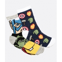 Kit 2 Meias Infantil Estampa Vingadores Marvel Kit 2 Meias Infantil Estampa Vingadores Marvel