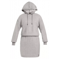 Vestido Blusão em Moletom com Capuz Iza - Cinza Vestido Blusão em Moletom com Capuz Iza - Cinza