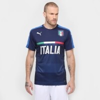 Camisa Puma Itália Treino 2016 - Branco e Azul Camisa Puma Itália Treino 2016 - Branco e Azul