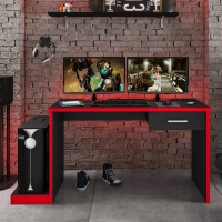 Mesa Gamer 1 Gaveta DRX 9000 Espresso Móveis Preto/Vermelho Mesa Gamer 1 Gaveta DRX 9000 Espresso Móveis Preto/Vermelho