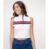 Regata Cropped com Gola Alta Regata Cropped com Gola Alta