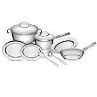 Conjunto de Panelas Tramontina Allegra 65660893 em Aço Inox - 9 Peças Conjunto de Panelas Tramontina Allegra 65660893 em Aço Inox - 9 Peças