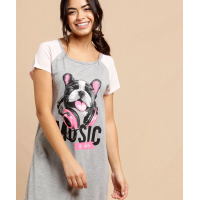 Camisola Feminina Estampa Cachorro Manga Curta - Marisa Camisola Feminina Estampa Cachorro Manga Curta - Marisa