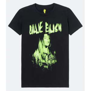 Blusa Alongada Manga Curta Estampa Fotoprint Billie Eilish - Feminino - Tam P Blusa Alongada Manga Curta Estampa Fotoprint Billie Eilish - Feminino - Tam P