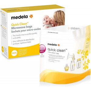 Quick Clean Sacos de Esterilização para Microondas com 5 Unidades Medela - Branco Quick Clean Sacos de Esterilização para Microondas com 5 Unidades Medela - Branco