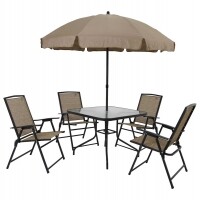 Conjunto Acapulco 4 Cadeiras 1 Mesa E 1 Guarda Sol 9010 Mor Conjunto Acapulco 4 Cadeiras 1 Mesa E 1 Guarda Sol 9010 Mor