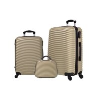 Conjunto de Malas de Viagem Yins com Rodinhas Giro 360° 3 Peças Champagne YS02012CH Conjunto de Malas de Viagem Yins com Rodinhas Giro 360° 3 Peças Champagne YS02012CH
