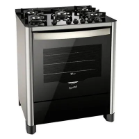 Fogão de Piso 5 Bocas Fischer Gran Cheff Preto/Cinza Bivolt Fogão de Piso 5 Bocas Fischer Gran Cheff Preto/Cinza Bivolt