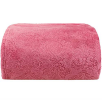 Cobertor Solteiro Flannel 3D Arabesco Cereja - Casa & Conforto Cobertor Solteiro Flannel 3D Arabesco Cereja - Casa & Conforto
