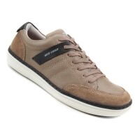 Sapatênis Couro West Coast Listra Masculino - Marrom Claro Sapatênis Couro West Coast Listra Masculino - Marrom Claro