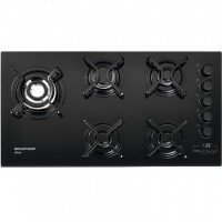 Cooktop Brastemp 5 bocas Preto Bivolt - BDT85AE Cooktop Brastemp 5 bocas Preto Bivolt - BDT85AE