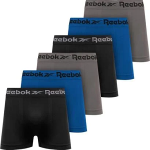 Kit 6 Cuecas Boxer Reebok Cueca Poliéster Masculina Box Sem Costura