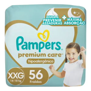 Fralda Pampers Premium Care XXG 56 Unidades